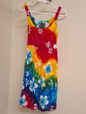 Girls' Tropical Rainbow Floral Sundress - Unbranded